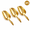 Golden, variant on Heavy-Duty Stainless Steel Ice Scoop Set of 3, Thickened Multi-Purpose Metal Scoops for Ice, Flour, Grain, Tea, Coffee Beans, Pet Food Storage Containers