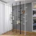 thumbnail image 6 of HAOAN Adjustable Laundry Pole Clothes Drying Rack Coat Hanger DIY Floor to Ceiling Tension Rod Storage Organizer for Indoor, Balcony - White, 6 of 7