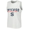 thumbnail image 2 of Women's Concepts Sport White Chicago White Sox Reel Pinstripe Tank Top & Shorts Sleep Set, 2 of 5