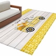 thumbnail image 2 of Bee Truck 3'x5' Washable Rug, Yellow Honey Daisy Floral Plaid Wooden Grain Non-Slip Area Rugs for Entryway Kitchen Classroom, StainResistant Dorm Throw Carpet, Low Pile Soft Indoor Floor Mat, 2 of 9