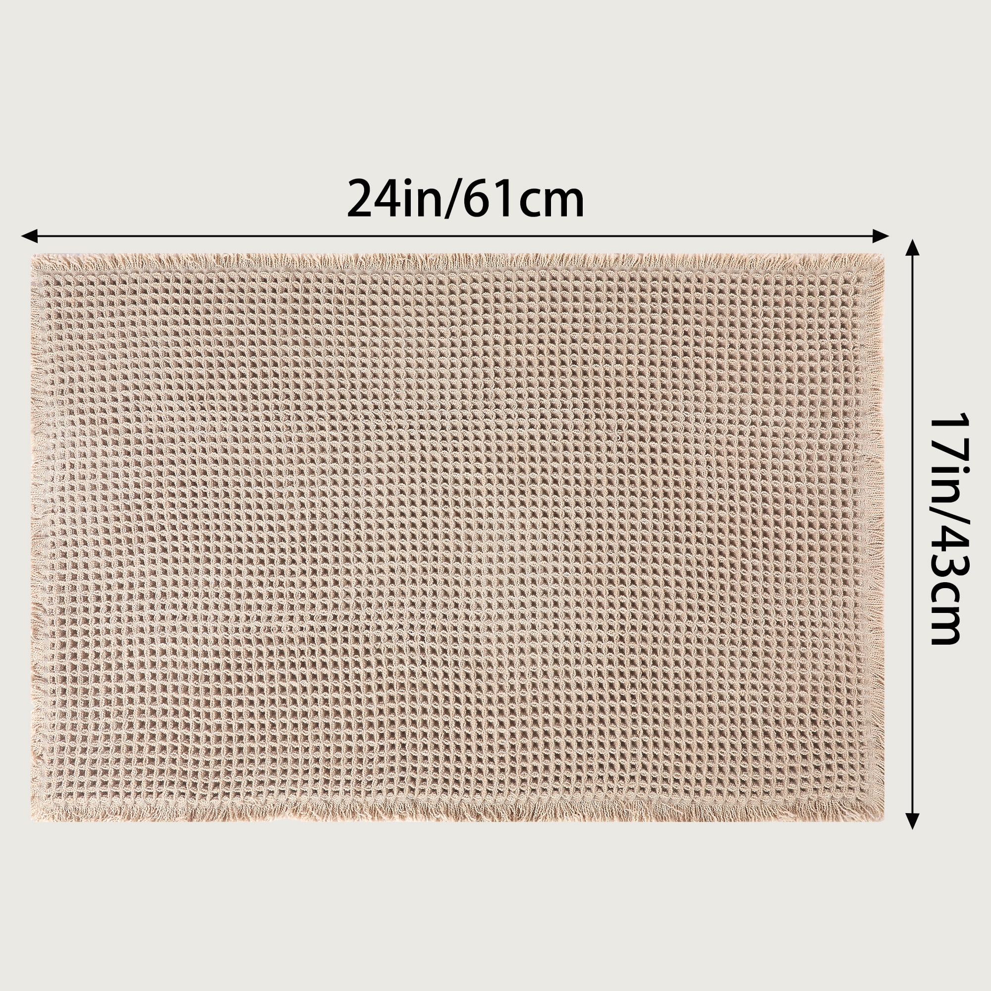 Unique Bargains 3 Pcs Washable Thick Rugs Khaki 17" x 24"/18" x 30"/24" x 36"