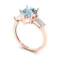 thumbnail image 2 of 2.5 ctw 3 Stone Anniversary Ring for Women | Pear Cut Natural Aquamarine | Hyperallergenic Solid 18K Rose Gold, 2 of 5