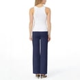 thumbnail image 6 of Womens Casual Wide Leg Pants Summer Beach Drawstring Palazzo Trousers Elastic Wasited Slacks with Pockets Navy S, 6 of 7