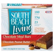 South Beach Living Chocolate Peanut Butter Meal Bars, 6ct