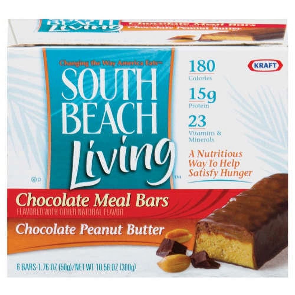 South Beach Living Chocolate Peanut Butter Meal Bars, 6ct