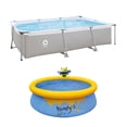 thumbnail image 2 of JLeisure 10 x 6.5' Rectangular Steel Frame & Bee Swimming Pool (2), 2 of 10