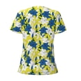 thumbnail image 5 of Wukai Lilies Flowers Casual V-Neck Graphic Tees for Women: Lightweight and Breathable Summer Tops with Stylish Design-Medium, 5 of 8