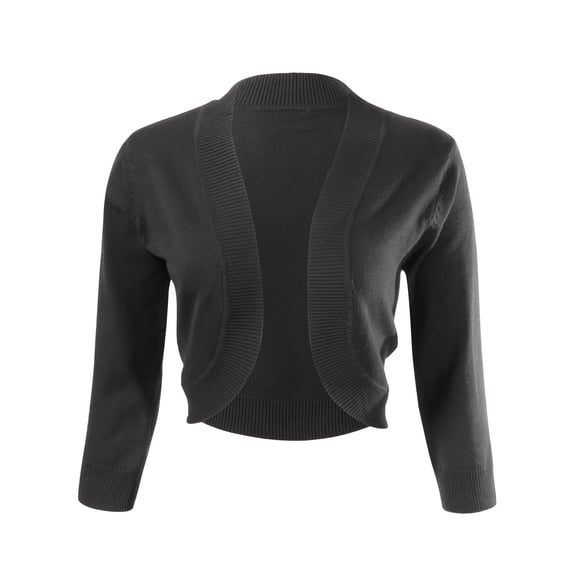 ALLSENSE Women's 3/4 Sleeve Open Front Bolero Shrug Cardigan
