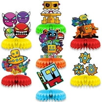 Geometry Dash Honeycomb Centerpieces 7pcs Birthday Party Decoration 3D Double Sided Table Decorations Party Supplies