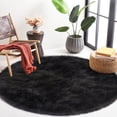 thumbnail image 7 of Latepis Black Round Rug 6 ft, Faux Fur Sheepskin Circle Rug for Living Room, Fluffy Washable Rug for Bedroom, Nursery, Teen Room, Dorm, Cute Room Décor, 7 of 7