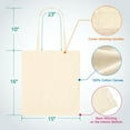 thumbnail image 2 of XIBUFE Canvas Tote Bags,15 X 16 in - 100% Cotton Blank Reusable Grocery & Craft Tote Bag with Long Handles, 2 of 7