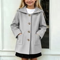 thumbnail image 2 of Mnyotv Little Girls Hooded Trench Coats Fall Winter Outwear Jackets Button Down Long Sleeve Overcoat with Pockets Size 8-9 Years, 2 of 6