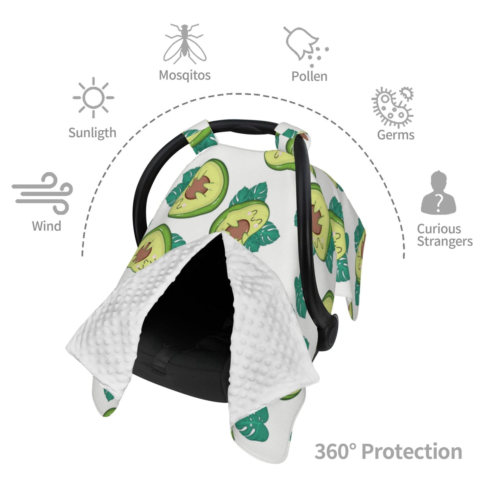 Car Seat Cover Baby - Avocado Sleeping Breathable Infant Car Seat Cover for Baby Carseat, Lightweight Comfort Baby Essentials Must Haves Newborn Stuff for Girl Boy