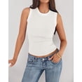 thumbnail image 3 of FreshPretty Crew Neck Tank Top for Women Sleeveless Ribbed Contrasting Slim Fitted Y2k Casual Basic Shirts Spring Summer Tops, 3 of 9