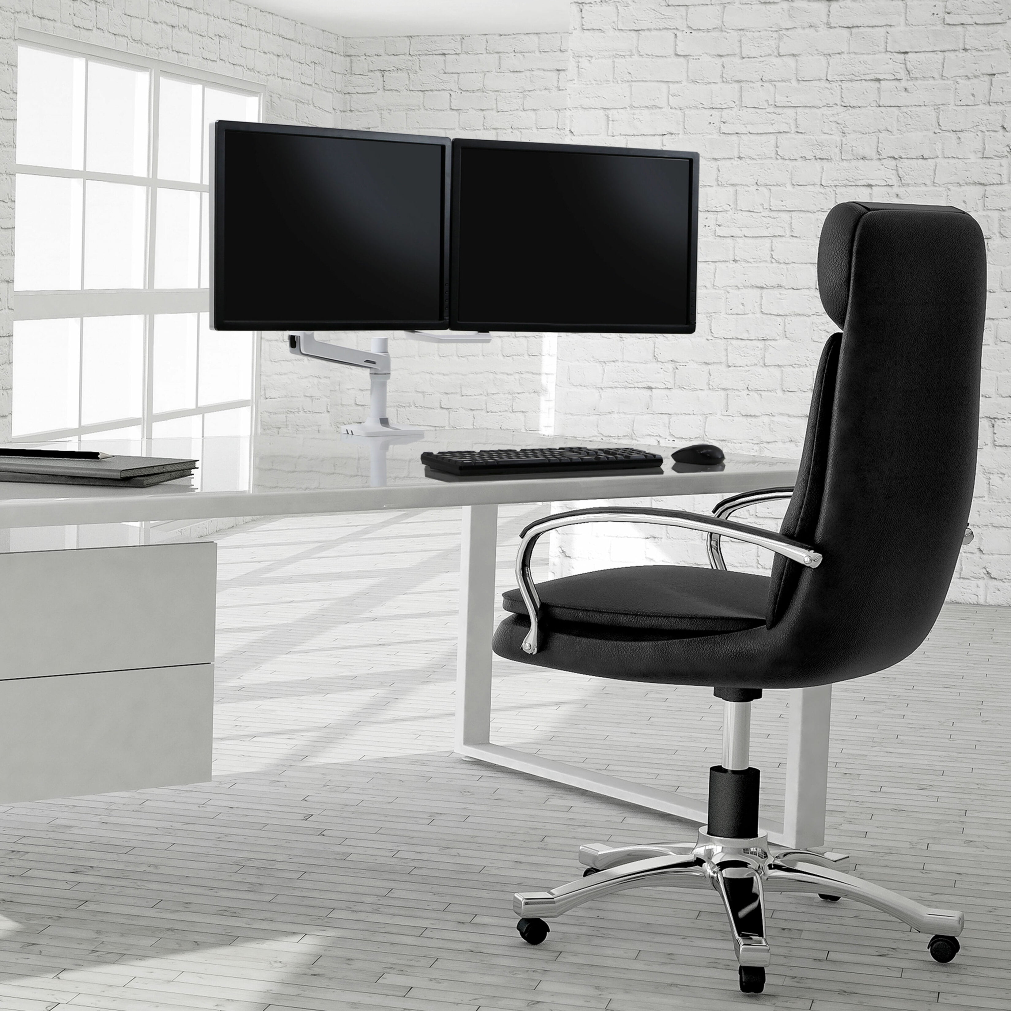 Ergotron LX Dual Direct Desk Mount for Dual LCD Monitors Black 45627224