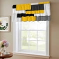 thumbnail image 6 of 2 Pack Black Yellow Patchwork Valance for Window Abstract Geometric Art Kitchen Valance Rod Pocket Short Curtain Topper Decorative Window Treatment for Living Room Bedroom 60"x18", 6 of 8