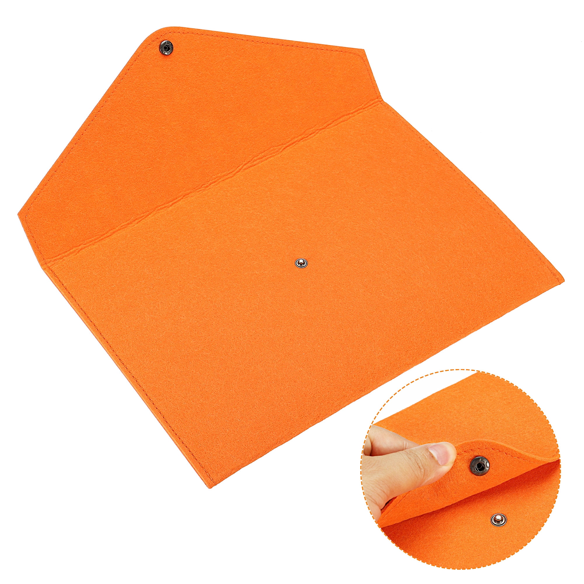 Unique Bargains Felt Folder Envelope Document Storage Pouch Organizer Orange