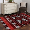 thumbnail image 3 of 3'x5' Rug for Living Room Bedroom, Red Black Boho Washable Area Rugs Non-Slip Carpet Mats, Geometric Vintage Abstract Art Indoor Low Pile Area Rug Runner for Kitchen, Mudroom, 3 of 8