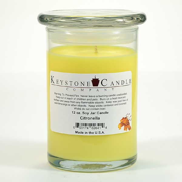 1 Pc 12 oz Citronella Soy Jar Candles 3.5 in. diameter x 5 in. tall