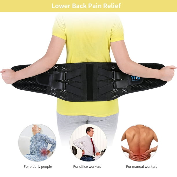 Wchiuoe Posture Therapy, Double Pressure Black XL Code Lower Back Brace,  Nursing Belt Adjustable Back Straightener For Clavicle Support 