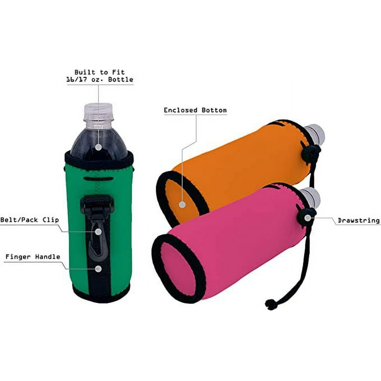 All About Juicing Neoprene Glass Water Bottle Sleeves - Vibrant Color 6-Pack of Protective Holders 16-18 oz Capacity - Insulating Carriers Keep Yo