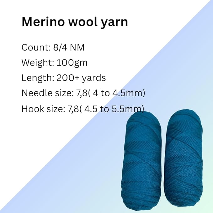 Knnitsilk 100% Merino Wool Yarn-Purple| 200+ Yards| 100gx5 Count |500 Grams |Friendly Handcrafted Material for Knitting, Crochet, and & Weaving