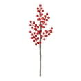 thumbnail image 3 of 5-prong Artificial Red Berry Branchs - Christmas Desktop Decor, Faux Red Fruit Branches for Flower Pots & Tabletop Arrangements, Festive Insert Decoration for Christmas Home Ambience, 19.68in, Red, 3 of 5