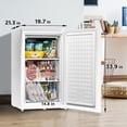thumbnail image 3 of Midea 3.0 Cu. Ft. Upright Mini Freezer with Lock, 42 dB Quiet, Energy Efficient R600A, Reversible Door for Apartment, Kitchen, Garage & Cottage – White, 3 of 8