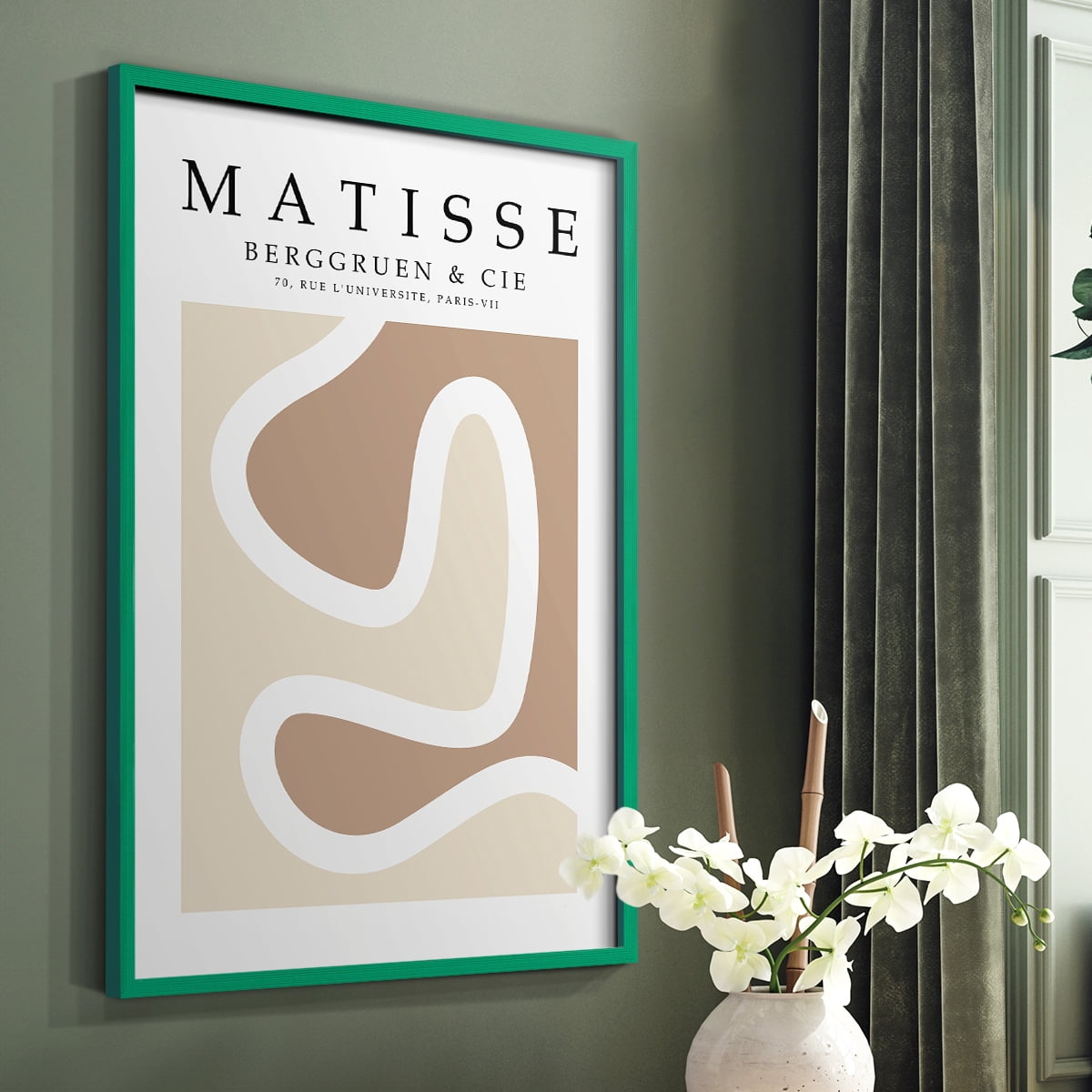 Matisse CCCXLVI in Green Solid Wood 22 x 28 Framed Print