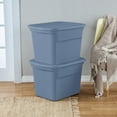 thumbnail image 3 of Sterilite 68 Liter Tote, Plastic Storage Bin with Snap-on Lid, Stackable, Blue, 3 of 4