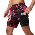 thumbnail image 2 of Alastor Demon Hazbin Hotel Mens Board Shorts Summer Swim Trunks Quick Dry Beach Swimwear Bathing Suit Swim Shorts with Compression Liner And Pockets, 2 of 7