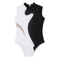 thumbnail image 3 of YONGHS Gymnastics Leotards for Girls Ballet Dance Unitards Biketards Figure Skating Jumpsuit Black 12, 3 of 7