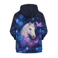 thumbnail image 2 of Forchrinse Horse Zip up Hoodies for Girls 14-16 Butterfly Full-Zip Hooded Sweatshirt Flower Long Sleeve Hoodie Jacket Casual Outerwear with Pocket, 2 of 7