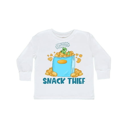 

Inktastic Snack Thief Little Dinosaur in Bag of Chips Gift Toddler Boy or Toddler Girl Long Sleeve T-Shirt