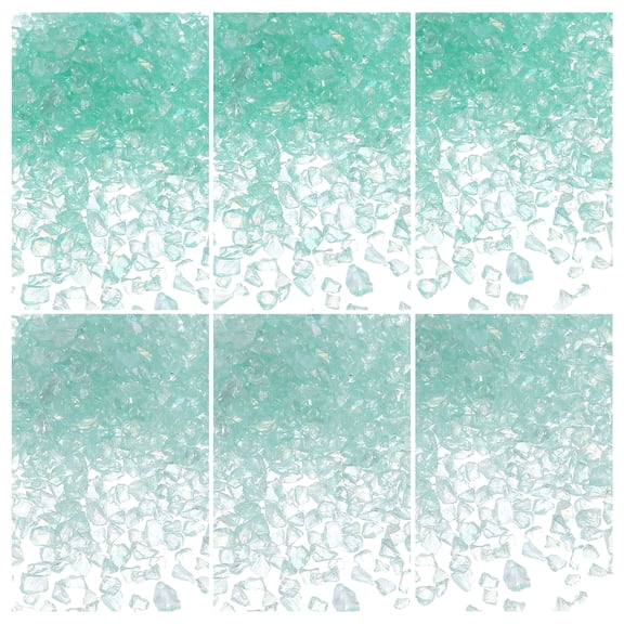 Uxcell 26g Crushed Glass for Crafts 2-4mm Metallic Irregular Glass Chips for Nail Arts Vase Filler DIY Resin Decor Blue Color Series