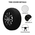 thumbnail image 2 of Goofa Orange Dalia Pattern Universal Tire Cover for Jeep, SUV, Truck, and Trailer – Waterproof, UV-Resistant,Easy to Install, Fits 14"-17" Tires-15 inch, 2 of 6