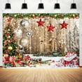 thumbnail image 2 of Winter Christmas Backdrop, Rustic Brown Wood Xmas Tree Snow Photography Background, New Year Family Party Holiday Photo Background Props,5X3ft, 2 of 5