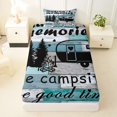 thumbnail image 3 of Erosebridal Rustic Cabin Camper Twin Sheet Sets,Camping Adventure Theme Bedding For Kids Boys 3-Piece, 3 of 6