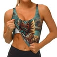 thumbnail image 3 of Pofeuu Pond Meditating Tiger Print Sports Bra for Women Sexy Vest Yoga Running Gym Fitness Crop Bras Tops-Large, 3 of 8