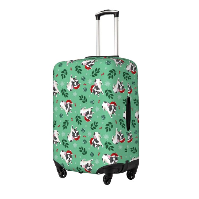 Fotbe Christmas French Bulldog Funda Protectora para Equipaje, Antirrayones y Resistente a la Suciedad, Compatible con Maletas de 18 a 32 Pulgadas-Small
