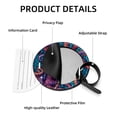 thumbnail image 4 of Fish 2pcs PU Leather Round Bag Tags with Privacy Cover and Name ID Tag - Suitcase Tags for Travel Luggage, Handbags, Backpacks, School Bags, 4 of 6
