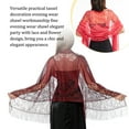 thumbnail image 4 of Sonducket Bufanda para mujer, bufandas, chales con borlas de flores, elegante capa nupcial para dama de honor, capa de boda, chal Vintage Ropa, zapatos y accesorios Miscelánea Melon rojo, 4 of 6