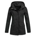thumbnail image 1 of Timegard Windbreaker Jacket Women Button Lightweight Rain Jacket with Hood Travel Jacket Fall Winter, 1 of 6