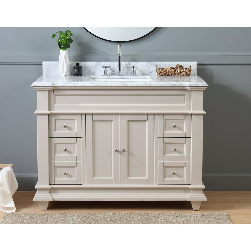 48" Benton Collection Kerianne Contemporary Modern Taupe Bathroom