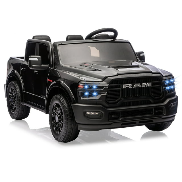 CazToi 24V RAM 2500 Licensed 2 Seater Ride On Truck Remote Control 3 Speeds LED Lights Bluetooth Suspension