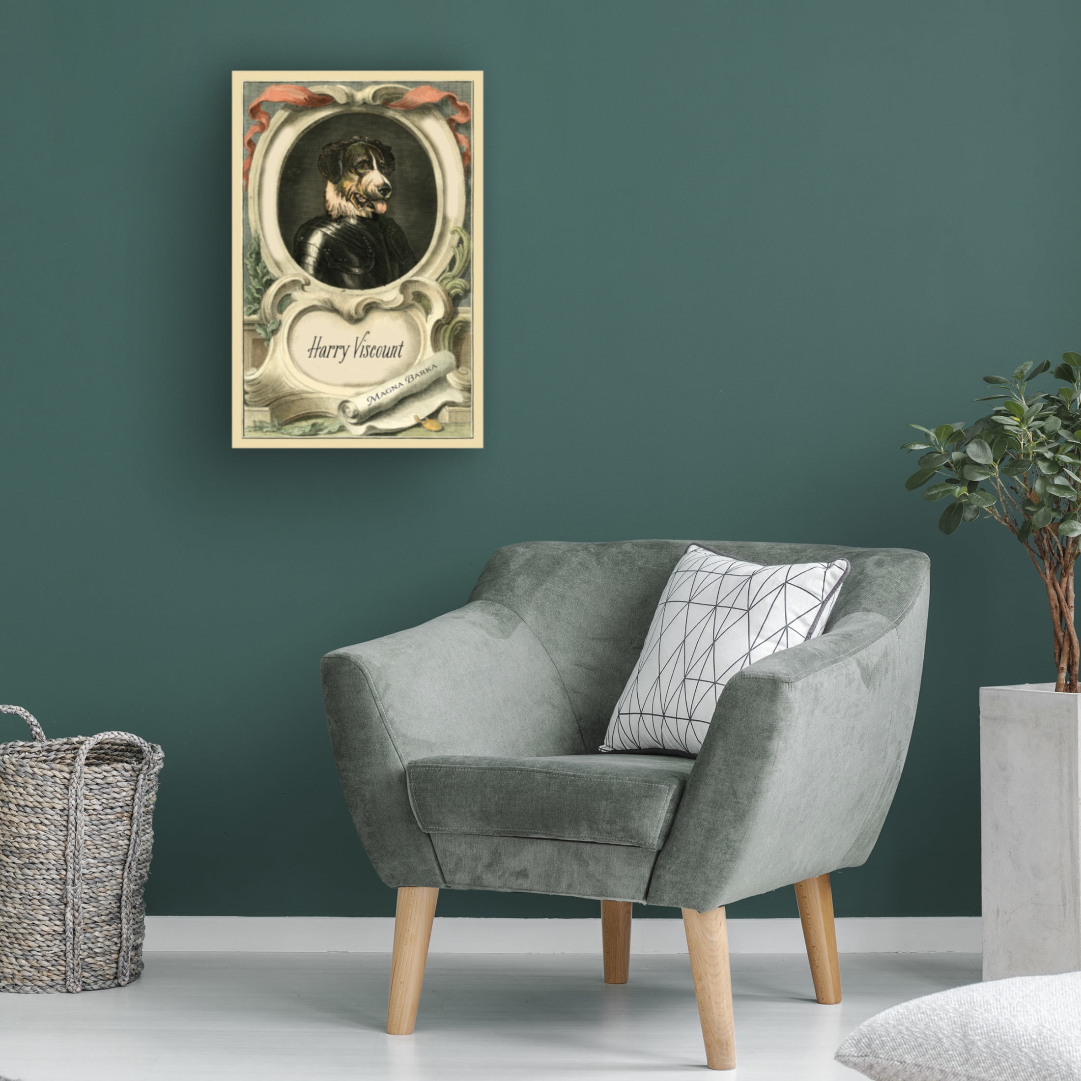 Canvas Wall Art - Alicia Longley 'Royal Dog Portrait III' Wall Art for Living Room, Bedroom, or Office Décor by Trademark Fine Art - 16 x 24 Inches