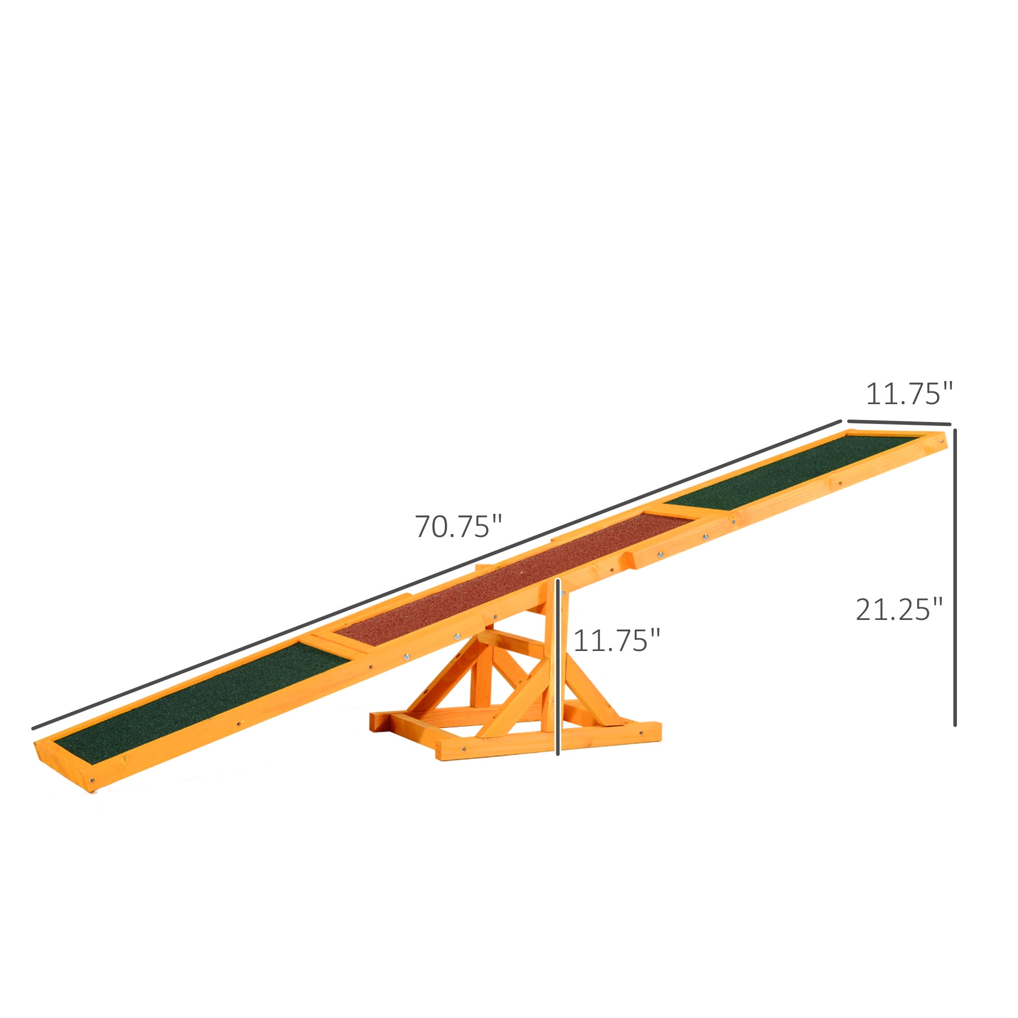 Wooden Dog Agility Seesaw, Natural Fir Wood Pet Training & Exercise Equipment, Weather Resistant, Anti-Slip Surface for Small to Large Dogs Up To 110lbs