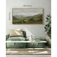 thumbnail image 3 of Drsoum Large 20x40in Natural Framed Mountain Range Valley River Vintage Wall Art Landscape Painting Retro Meadow Scenery Farmhouse Kitchen Living Room Decor, 3 of 6