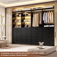 thumbnail image 2 of Homieasy 5.3FT Wood Closet Organizer System with 12 Wood Drawers and 10 Shelves, Modular Walk-in Closets Storage Unit for Walk-in Closet, Bedroom, Black(3 Packs), 2 of 7