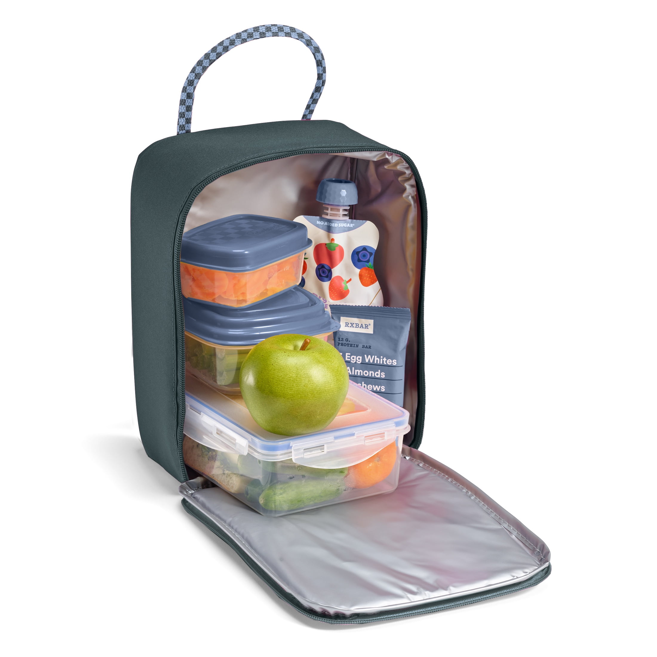 Fit & Fresh Connor Lunch Bag, Reusable Insulated Lunch Bag for Kids and Tweens, Lunch Box for School, Boulder Gray